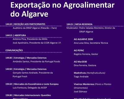 DRAP Algarve e CCDR Algarve I.P. organizam sessão dedicada às exportações no agroalimentar do Algarve