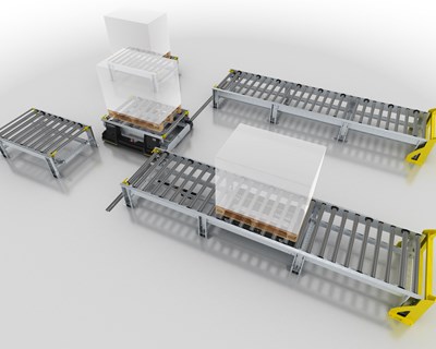 Novo transportador de paletes inteligente da Interroll aumenta o desempenho na logística de produção