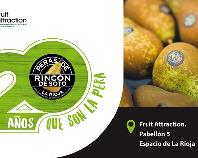 Pêra Rincón de Soto comemora 20 anos de sabor premium e boa saúde na Fruit Attraction