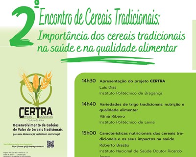 Projeto CERTRA leva a debate a "Importância dos cereais tradicionais na saúde e na qualidade alimentar"