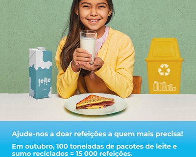 Tetra Pak doará à Refood 15.000 refeições por cada 100 toneladas de embalagens de cartão para bebibas recicladas